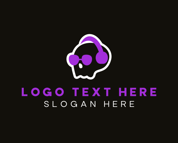 Skull Headphones Disc Jockey logo
