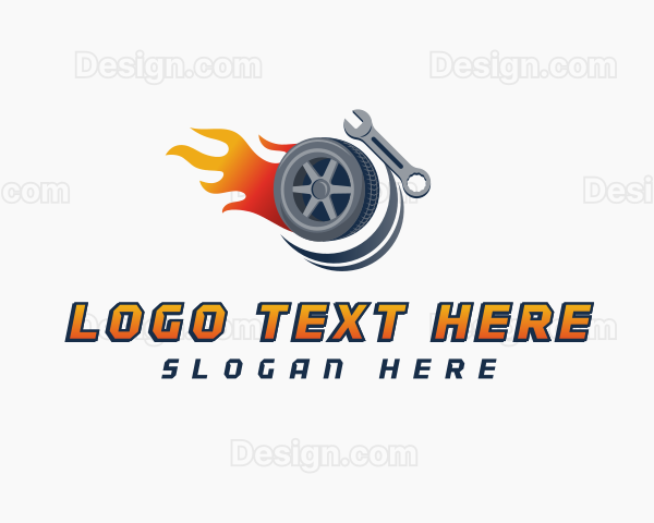 Automotive Tire Flames Logo