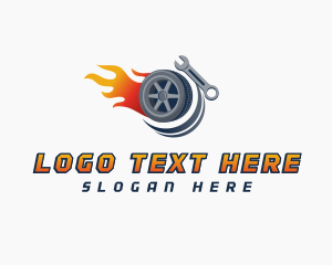 Automotive Tire Flames logo