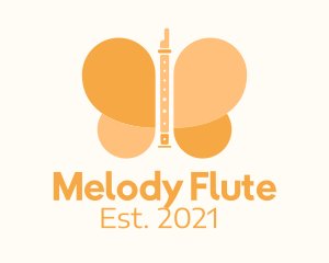 Yellow Flute Butterfly  logo