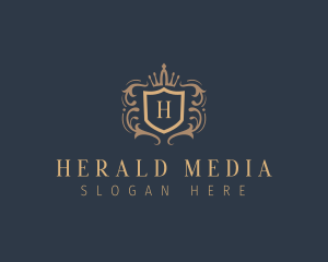 Luxury Heraldic Crown Shield  logo design