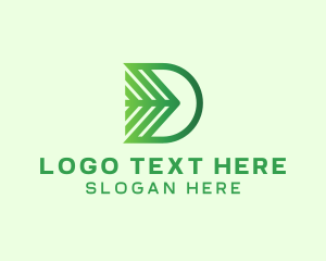 Natural Leaf Letter D  Logo