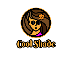 Woman Shades Vacationer logo design