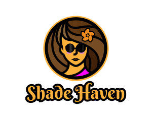 Woman Shades Vacationer logo design