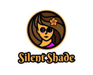 Woman Shades Vacationer logo design