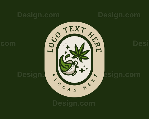 Weed Tea Beverage Logo
