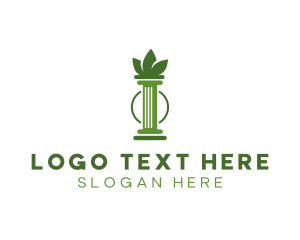 Green Cannabis Column Letter I logo