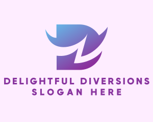 Gradient Purple Letter D logo design