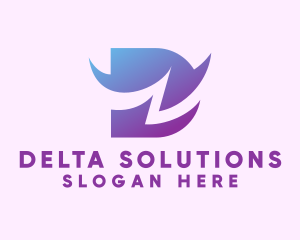 Gradient Purple Letter D logo design