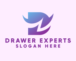 Gradient Purple Letter D logo design