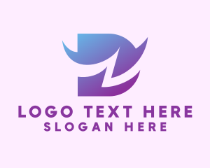 App - Gradient Purple Letter D logo design