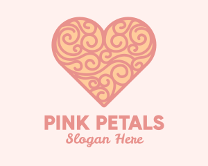 Pink Heart Ornament logo design