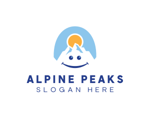 Happy Alpine Mountain logo design