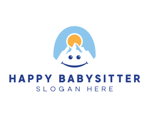 Happy Alpine Mountain logo design