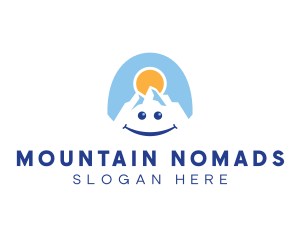 Happy Alpine Mountain logo design