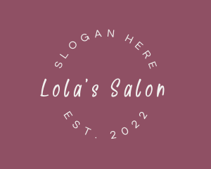 Handwritten Salon Brand logo design