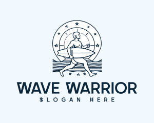 Ocean Surfboard Surfer Man logo