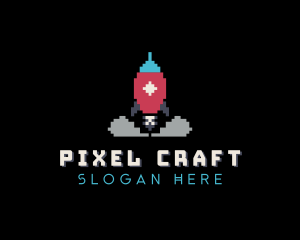 Pixelated Rocket Gaming logo design