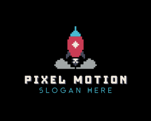 Pixelated Rocket Gaming logo design