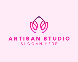 Orange Lotus Flower Spa  logo design