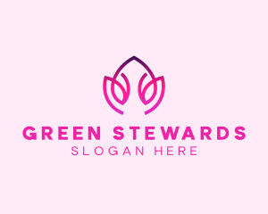 Orange Lotus Flower Spa  logo design