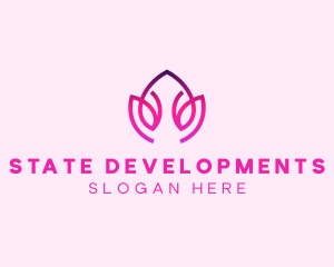 Orange Lotus Flower Spa  logo design