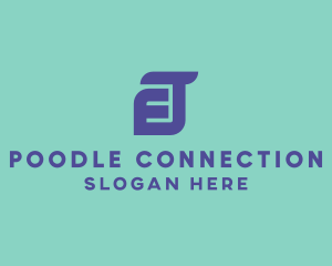 Blue Connected Letter ET logo