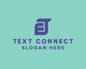 Blue Connected Letter ET logo design