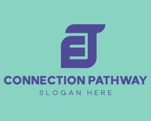 Blue Connected Letter ET logo