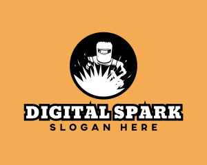 Welding Mask Spark logo design