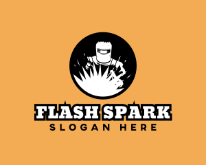 Welding Mask Spark logo design