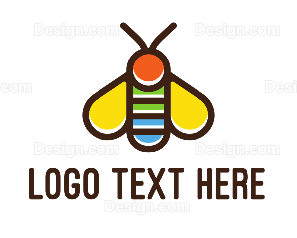 Colorful Fly Insect Logo