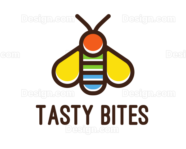 Colorful Fly Insect Logo