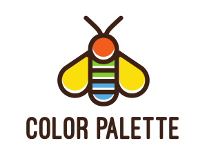 Colorful Fly Insect logo design