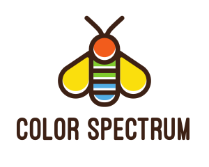 Colorful Fly Insect logo design