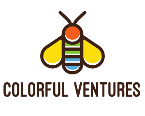 Colorful Fly Insect logo design