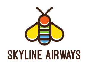 Colorful Fly Insect logo
