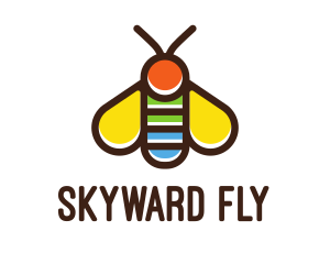 Colorful Fly Insect logo