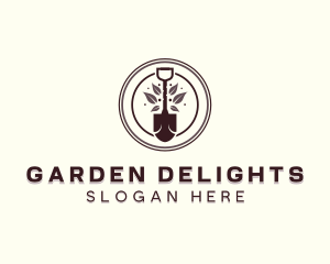 Plant Shovel Gardening logo design