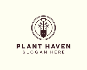 Plant Shovel Gardening logo design