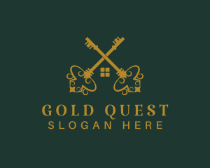 Gold House Key logo design