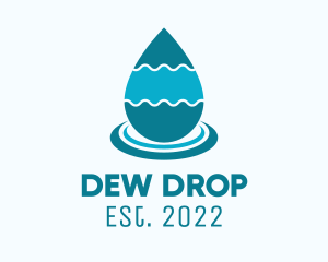 Clean Water Drop Ripple logo design