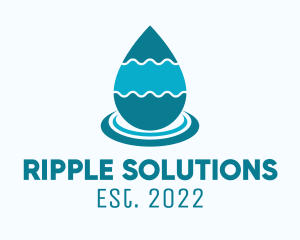 Clean Water Drop Ripple logo