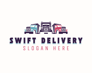 Delivery Trailer Truck logo design