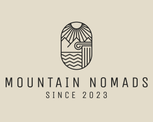 Architecture Column Mountain logo design