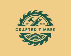 Saw Hammer Carpentry Repair logo design