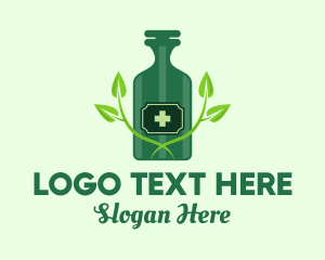 Green Natural Medicine Bottle logo