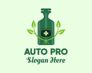 Green Natural Medicine Bottle logo