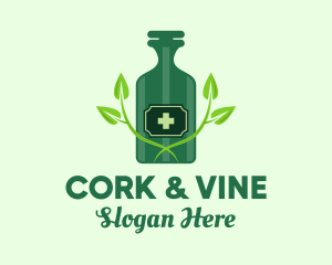 Green Natural Medicine Bottle logo design