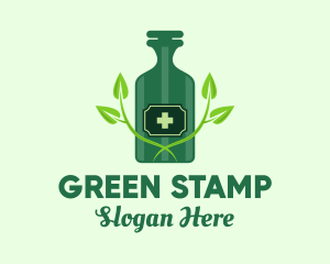 Green Natural Medicine Bottle logo design